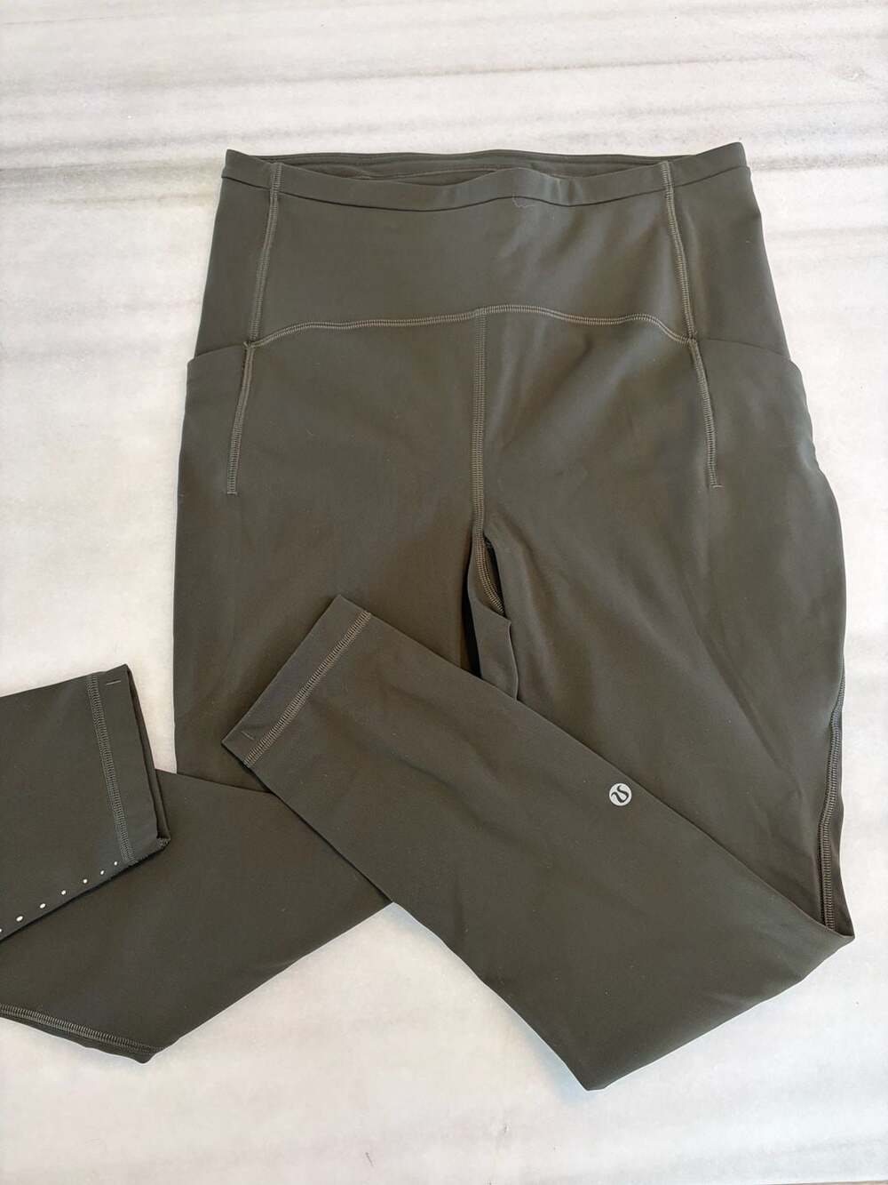 Lululemon Fast and Free High-Rise Tight Reflective Olive Green Leggings